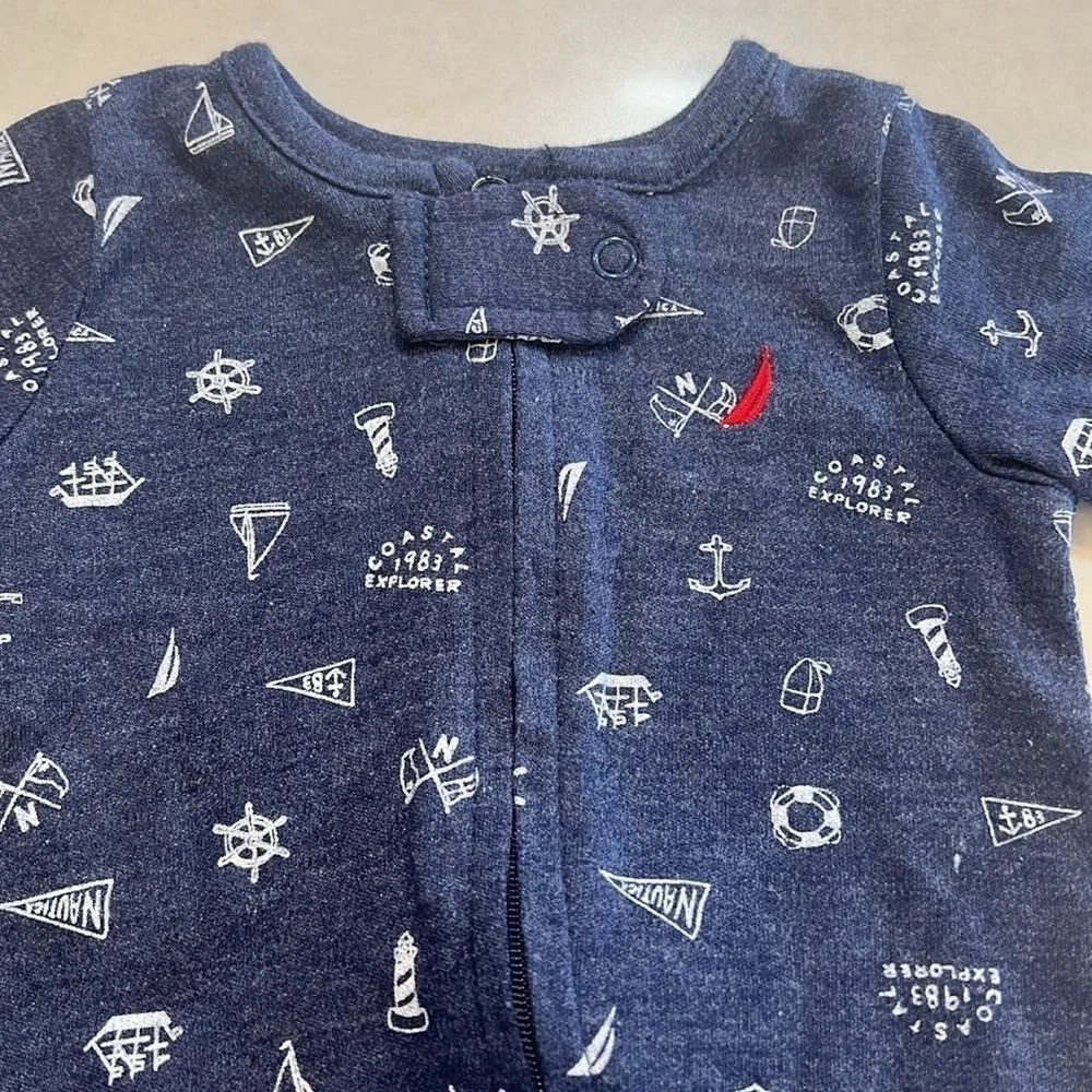 Nautica baby footie, never worn, size 0-3 months.